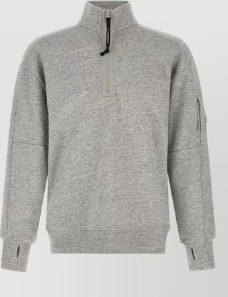 C.P. Company cotton high neck half zip hoodie