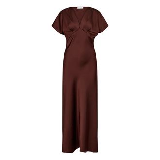 Co'Couture Kleedjes, Dames, Bruin, XS, Polyester, Safira CC V-Dress