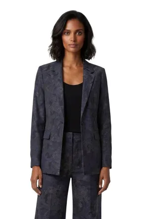 Lords of Harlech Paisley Explosion Womens Tailored Blazer in Paisley Explosion Black at Nordstrom, Size 12