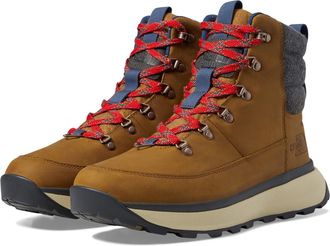 The North Face Mens Bergen Leather Wp Boots, Timber Tan/Tnf Red, 11.5