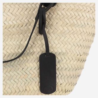 Filippo Catarzi Woven Straw with Leather Accents Tote Bag - Beige