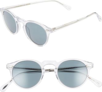 Oliver Peoples Gregory Peck 47mm Retro Sunglasses in Crystal /Crystal Indigo Photochromic at Nordstrom