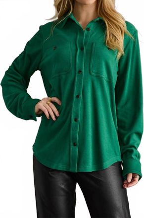 Panache Super Soft Button Up Top In Green