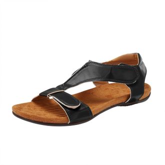 Generic Orthopaedic Sandals Womens Peep Toe Sandals PU Leather Sandals Flat Hollow Sandals Soft Sole Sandals T-Strap Wedge Sandals Lightweight Summer Sandals 