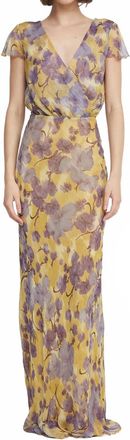 Bec&bridge Bernadette Wrap Maxi Dress In Golden Violet