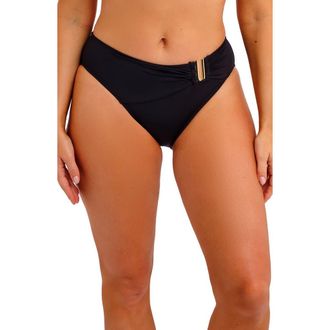 Fantasie Merissa Mid Rise Bikini Bottoms in Black at Nordstrom, Size Medium