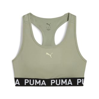 Puma Sport-BH PUMA 4KEEPS STRONG BRA - MID, Damen, Gr. XS, N-Gr, lux army, Interlock, Obermaterial: 85% Polyester, 15% Elasthan, schmal, BHs Sport-BH, mit 