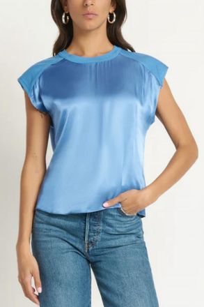 Nation Ltd Enya Satin Top In Harbor Blue