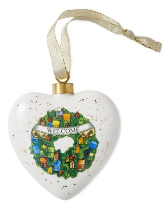 Spode Kit Kemp Heart Ornament - Wreath