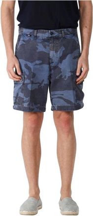 Mason's Chile M74 Cargo Bermuda - Heren - Korte Broeken - Blauw - M - Katoen - Korte Broeken