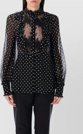 Valentino Garavani ruffle polka dot blouse