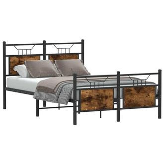 Berkfield Home Durable Bed Frame without Mattress Smoked Oak 120x200 cm Engineer in Brown | Size: Small Double