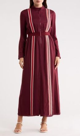 Longchamp Stripe Wool Maxi Dress in Burgundy at Nordstrom Rack, Size 6 Us / 38 Fr