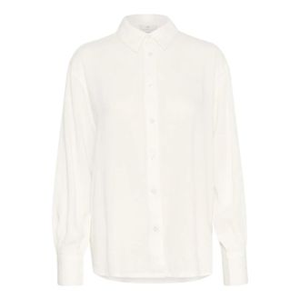 Kaffe Overhemden, Dames, Wit, 2Xl, Linnen, Kamilia Overhemd met Kraag en Knopen