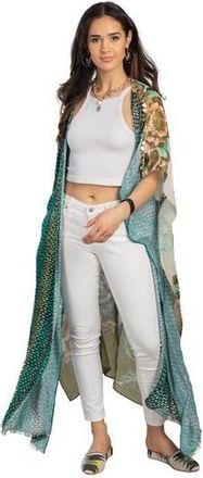 Saachi Fish Scale & Floral Duster in Green at Nordstrom Rack