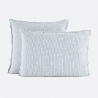 La Redoute Interieurs Kussensloop in gewassen linnen, Limona blauw