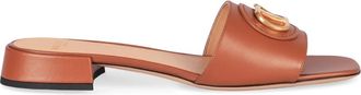 Valentino Garavani Leren Vierkante Neus Sandalen - Dames - Sandalen - Bruin - 37 EU - Leer - Schoenen