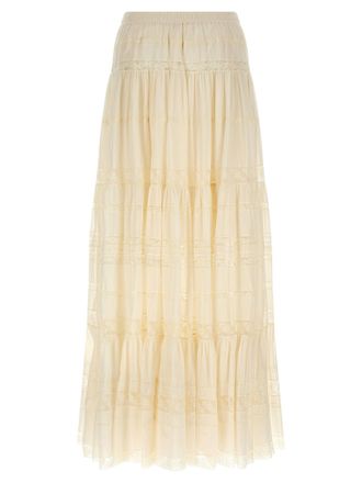 Ermanno Scervino Lace-Insert Cotton Skirt - Cream