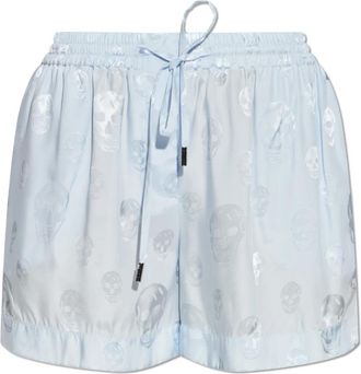 Alexander McQueen Dames, Korte broeken, Blauw, Maat: S Zijde