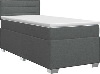 vidaXL Cama Box Spring Con Colch&oacute;n Gris Oscuro 90 X 190 Cm Tela Vidaxl