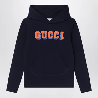 Gucci Navy blue hoodie with logo