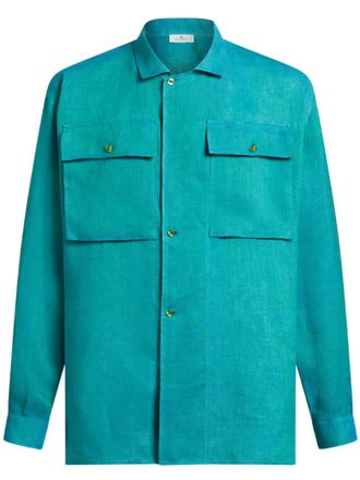 Etro Linnen overhemd - Blauw