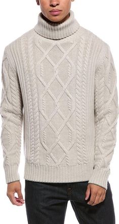 N.Peal N. PEAL Portobello Cable 100% Cashmere Roll Neck Sweater