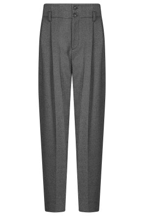 Alberta Ferretti Gray Patterned Tailored Straight-Leg Pants