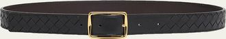 Bottega Veneta Reverso Intrecciato Calfskin Leather Belt