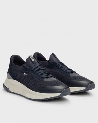 Boss Orange by Hugo Boss TTNM EVO Mens Trainers with Knitted Uppers NOS - Dark Blue - Size UK 11
