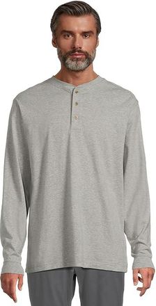 L.L.Bean Carefree Unshrinkable T-Shirts Traditional Fit Long-Sleeve Henley Mens Short Sleeve Knit Gray Heather : 3XL, Cotton