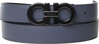 Ferragamo Gancini Riem - Heren - Riemen - Blauw - 105 CM - Leer - Accessoires