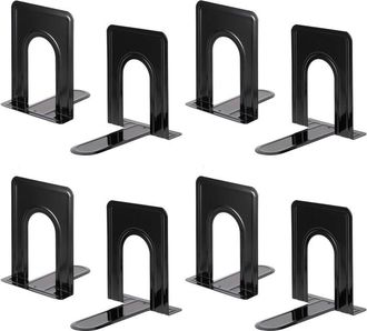 Gabrielle Juego De 4 Pares De Sujetalibros Resistentes Para Estantes, Base Antideslizante, Color Negro, Ideal Para Biblioteca, Oficina, Hogar, Escuela, Etc