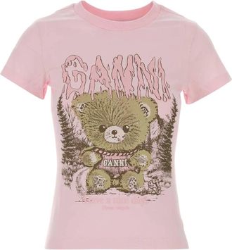 Ganni T-Shirts - Dames - T-shirts - Roze - M - Tops