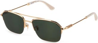 Police Klassieke Aviator Zonnebril - Heren - Zonnebrillen - Geel - 56 MM - Accessoires