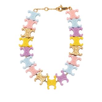 Celine Pre-owned Womens Multicolor Plexiglass Triomphe Baby Bracelet - Mustard - One Size