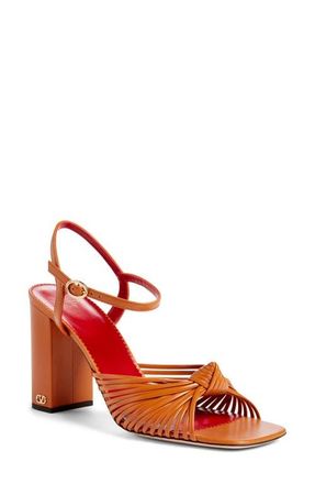 Valentino Garavani Annet Block Heel Sandal in Brown at Nordstrom, Size 10.5Us
