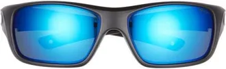 Revo Jasper 61mm Rectangular Polarized Sunglasses in Matte Black/h2O Blue at Nordstrom