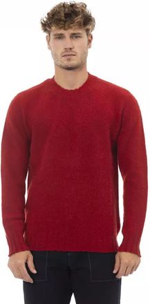Alpha Studio Wool Crewneck Sweater with Ribbed Detailing