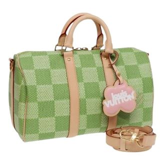 Louis Vuitton Tweedehands Canvas handtassen - Dames - Pre-owned - Groen - Maat: ONE Size Leer