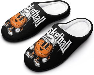 Generic Funny Basketball Print Womens Slippers Winter Warm House Shoes Indoor Outdoor Hotel Slipper