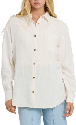 Billabong Wanderer Solid Cotton Shirt in Salt Crystal at Nordstrom, Size X-Small