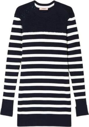 Twinset Pullover met ronde halslijn - Dames - Ronde hals truien - Blauw - XS - Truien & Vesten