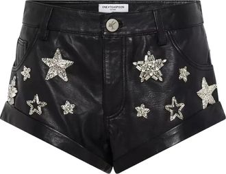 One Teaspoon Gerolde shorts verfraaid met ster - Zwart