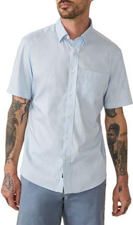 Faherty Movement Short Sleeve Button-Up Shirt in Blue Sand Diamond at Nordstrom Rack, Size Xx-Large