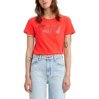 Levi's Cotton Batwing Perfect Graphic Logo T Shirt In Shine