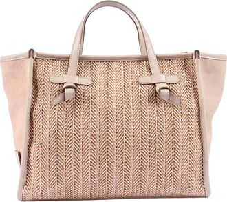 Gianni Chiarini Tote Bags, female, Beige, Size: ONE SIZE Borsa Pelle e Tessuto