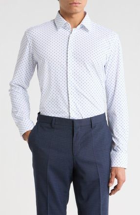 BOSS Hank Kent Slim Fit Stretch Performance Dress Shirt in Light/Pastel Blue at Nordstrom Rack, Size 16.5 - R