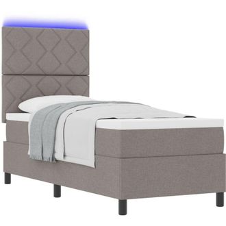 vidaXL Box Spring Bed with Mattress Taupe 80 x 200 cm Fabric Vidaxl