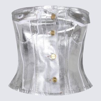 Ganni Silver Cotton Top